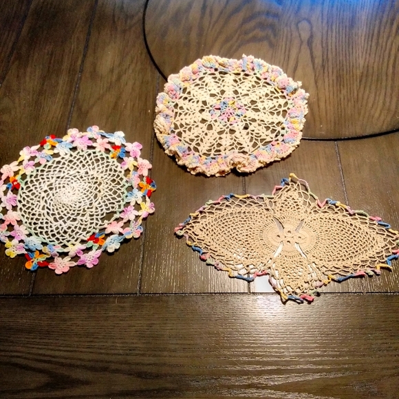 Vintage Other - Vintage Crochet 3Pc Doilies